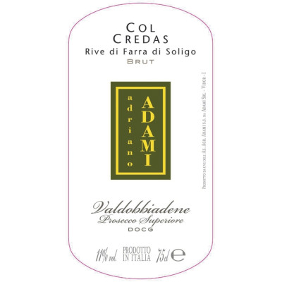 Adami Col Credas Extra Brut Valdobbiadene Prosecco Superiore DOCG – wino musujące | Wina.pl