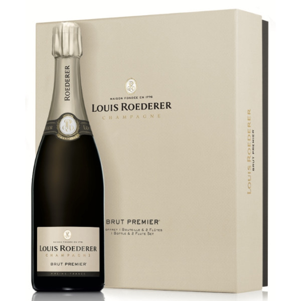 Louis Roederer Brut Premier Champagne AOC + dwa kieliszki